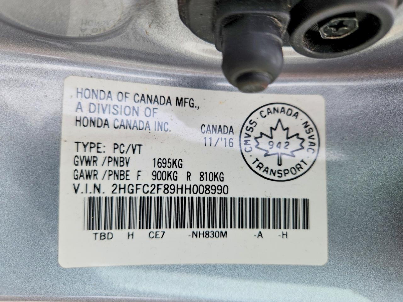 2017 HONDA CIVIC