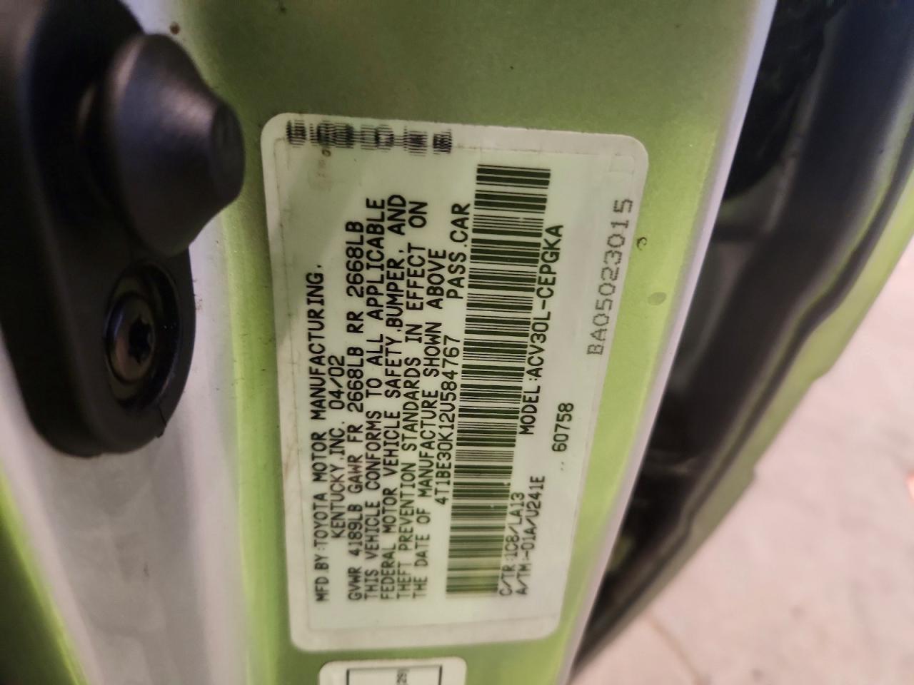 2002 TOYOTA CAMRY
