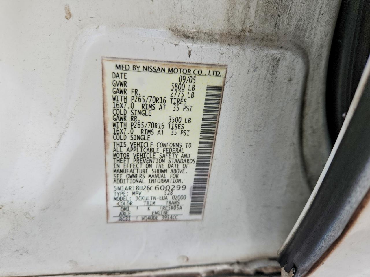 2006 NISSAN PATHFINDER