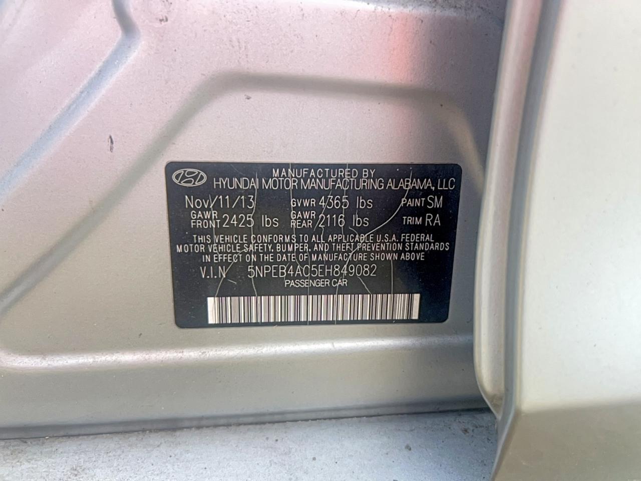 2014 HYUNDAI SONATA