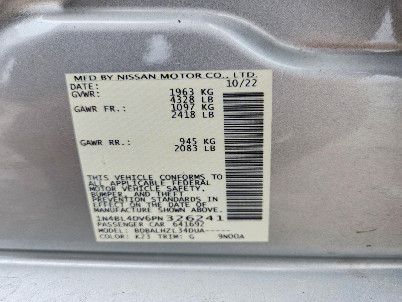 2023 NISSAN ALTIMA