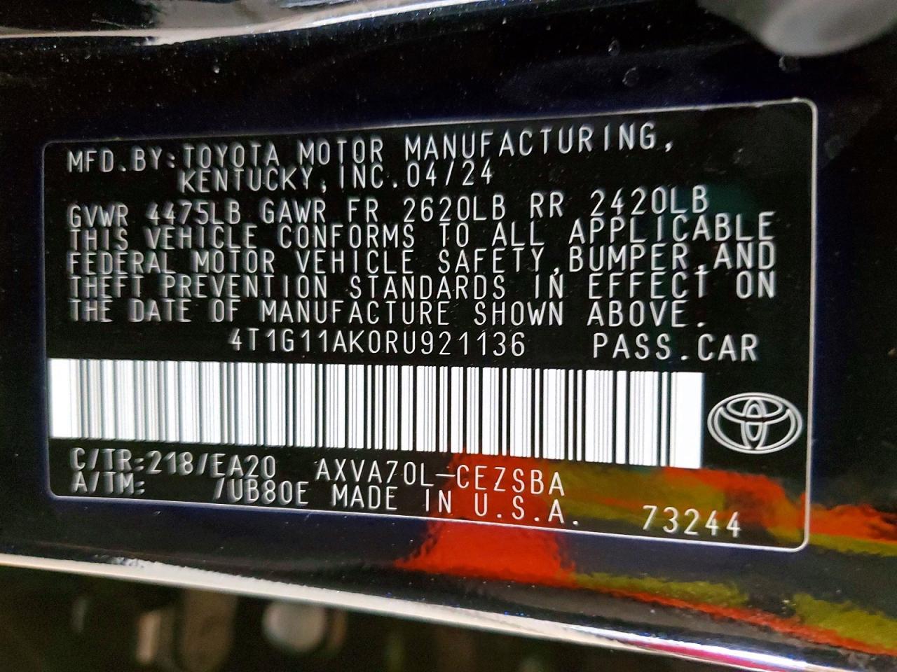 2024 TOYOTA CAMRY