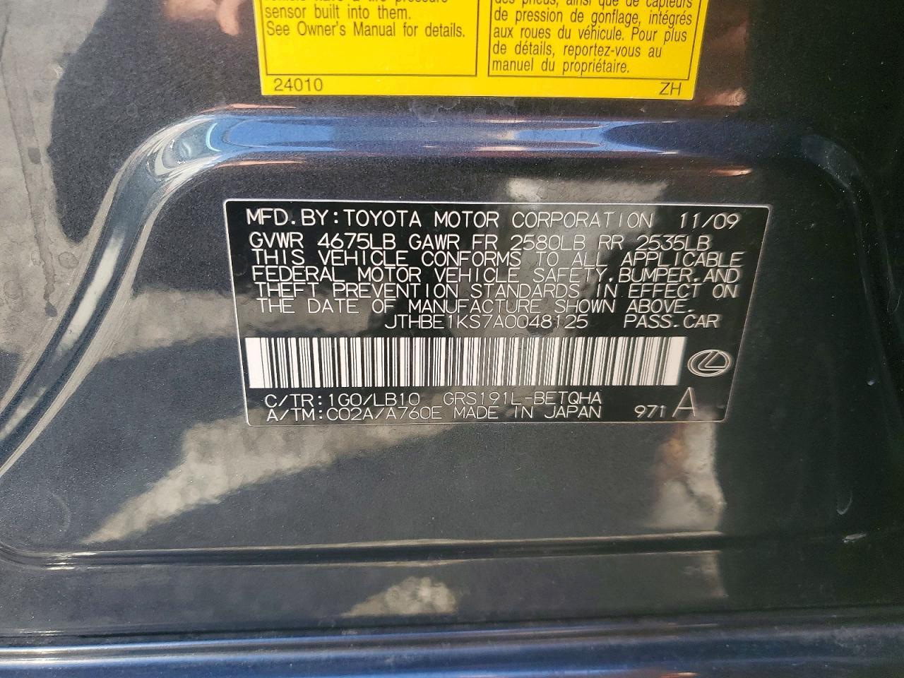 2010 LEXUS GS 350