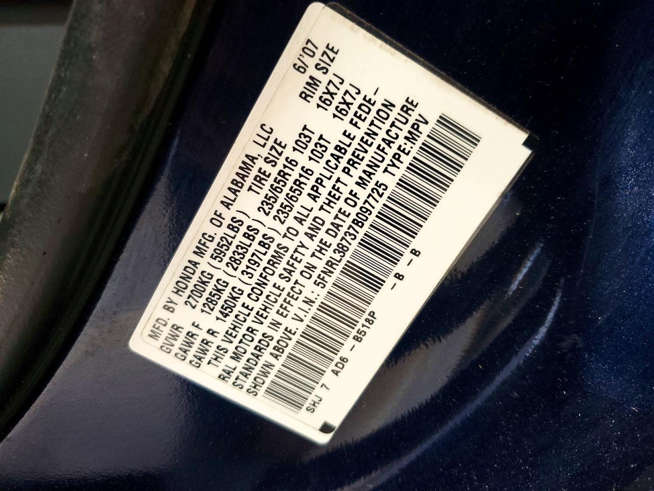2007 HONDA Oddesey
