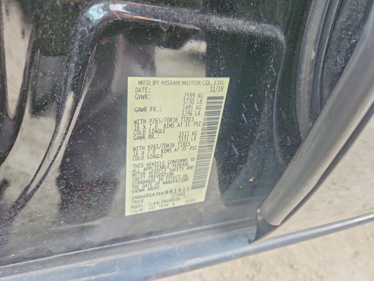 2019 NISSAN Frontier