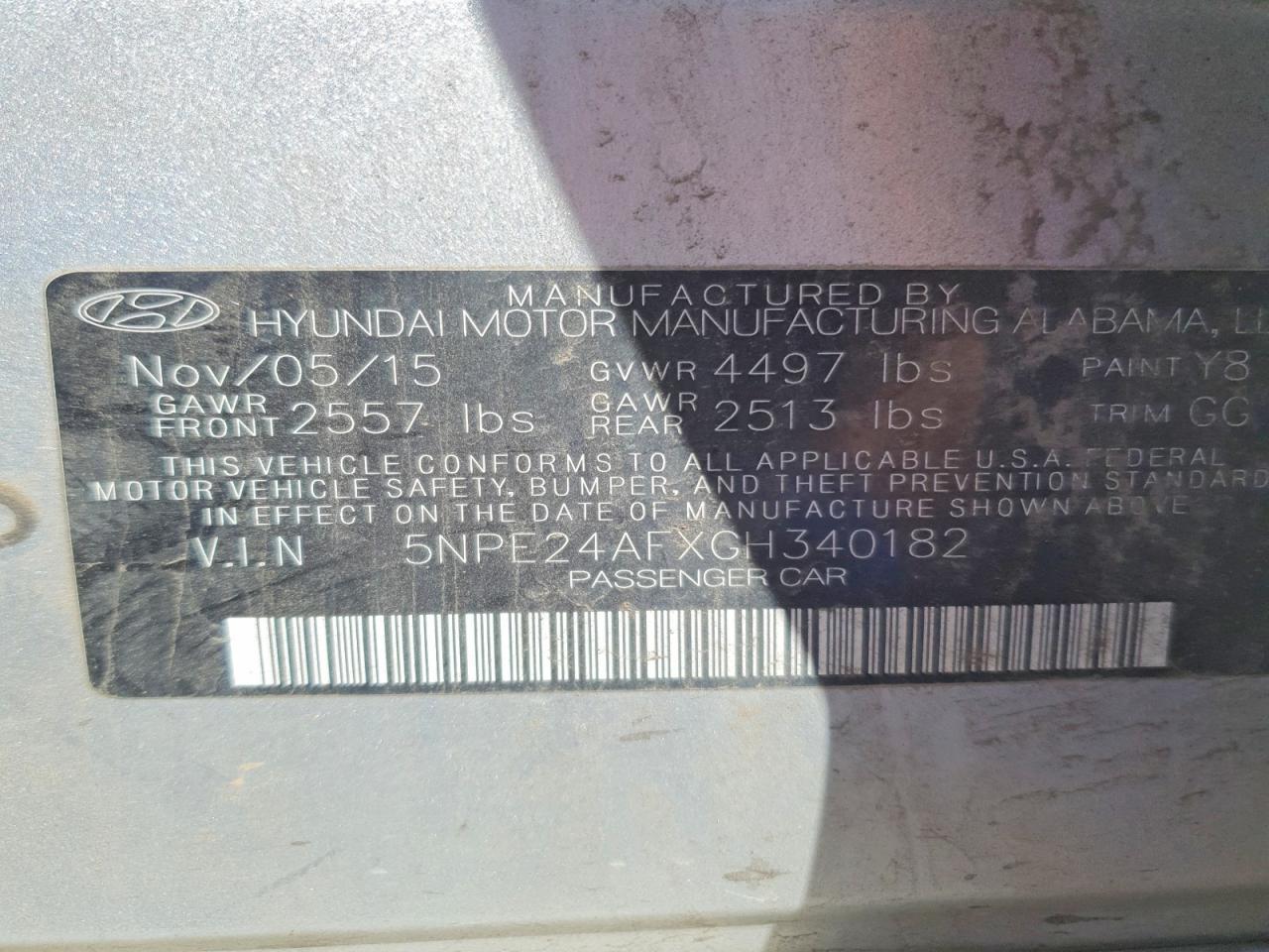 2016 HYUNDAI SONATA