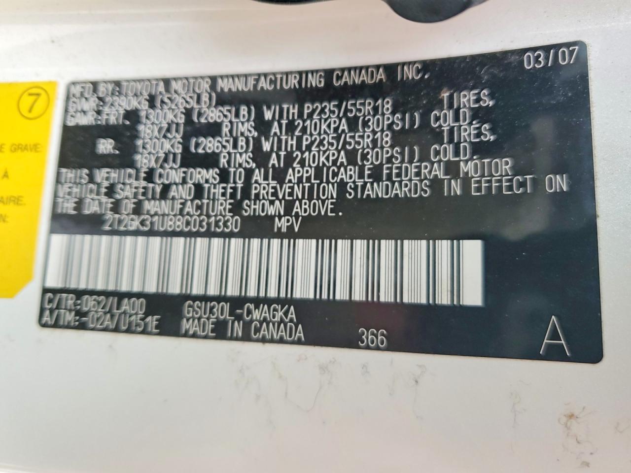 2008 LEXUS RX 350