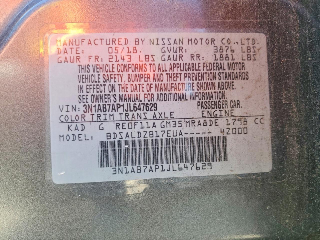 2018 NISSAN SENTRA
