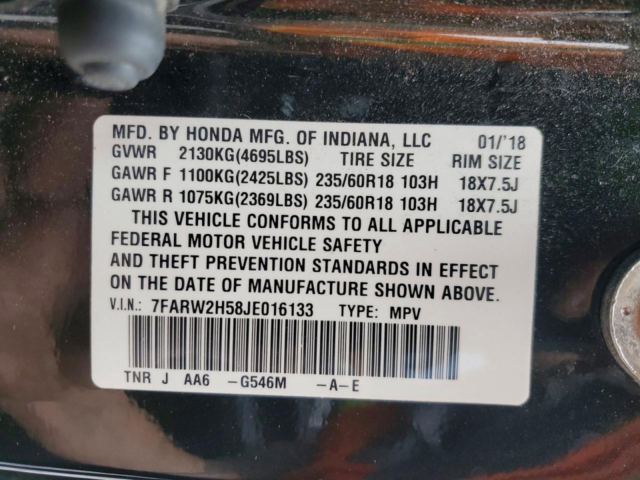 2018 HONDA CR-V