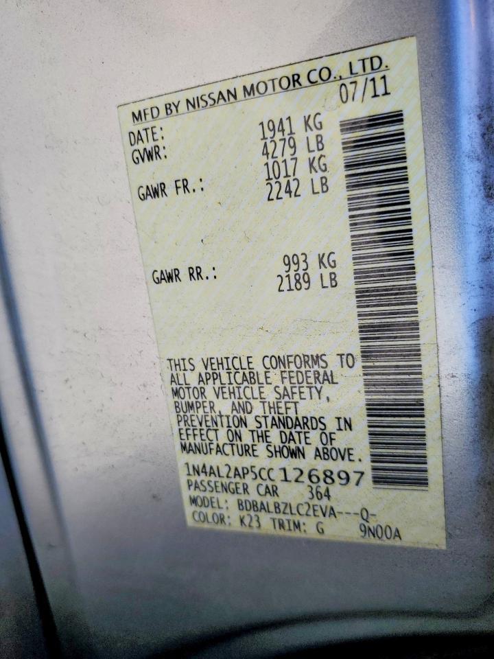 2012 NISSAN ALTIMA