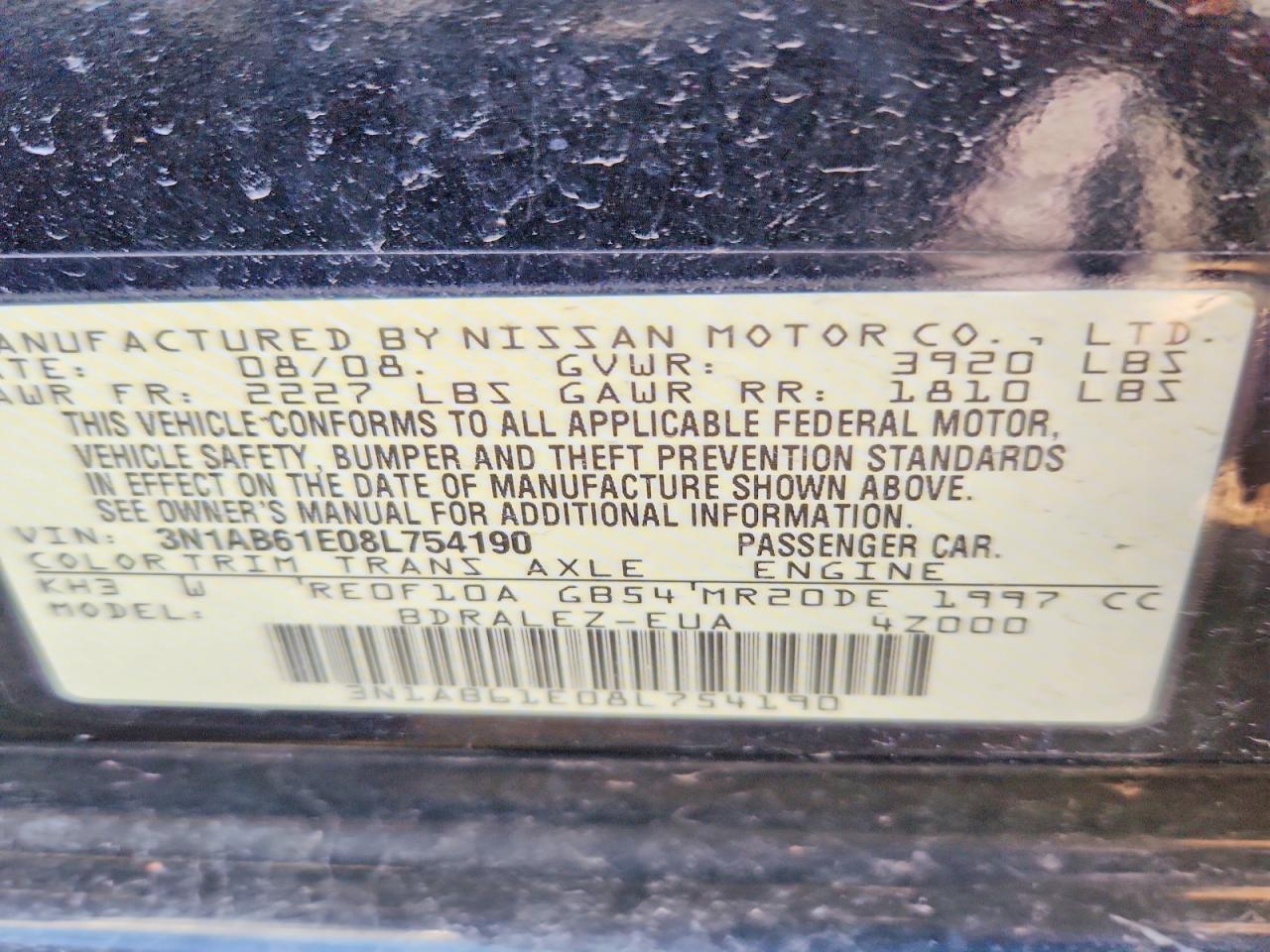 2008 NISSAN SENTRA