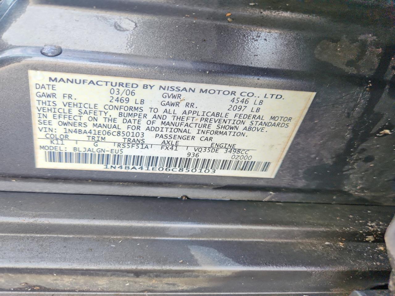 2006 NISSAN Maxima