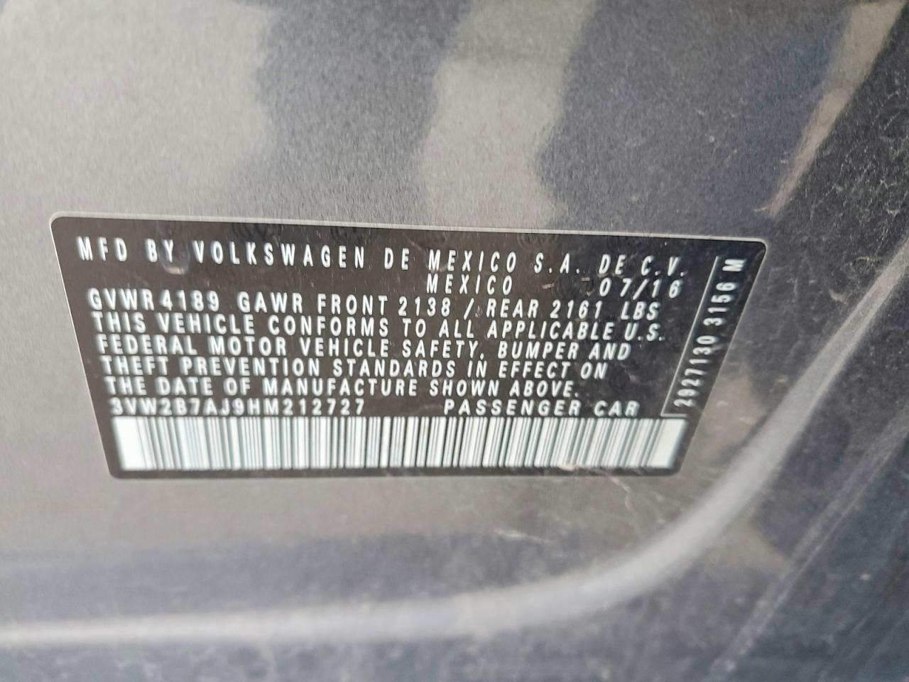 2017 VOLKSWAGEN JETTA