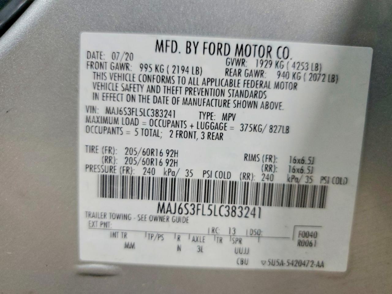 2020 FORD EcoSport