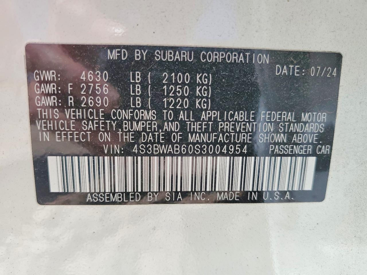 2025 SUBARU Legacy
