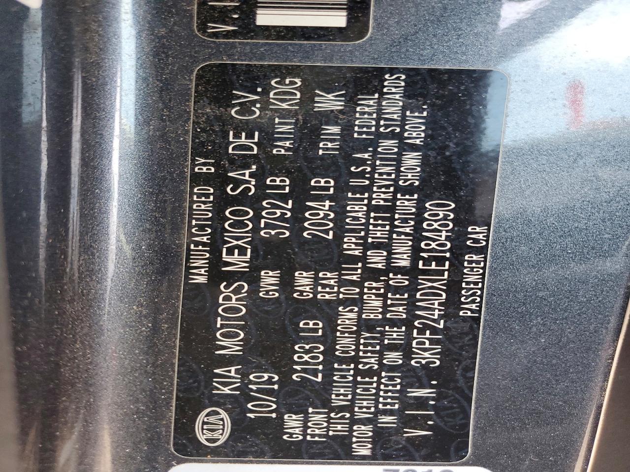 2020 KIA FORTE