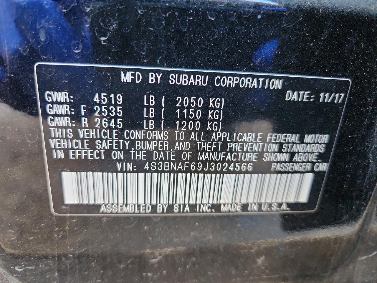 2018 SUBARU Legacy