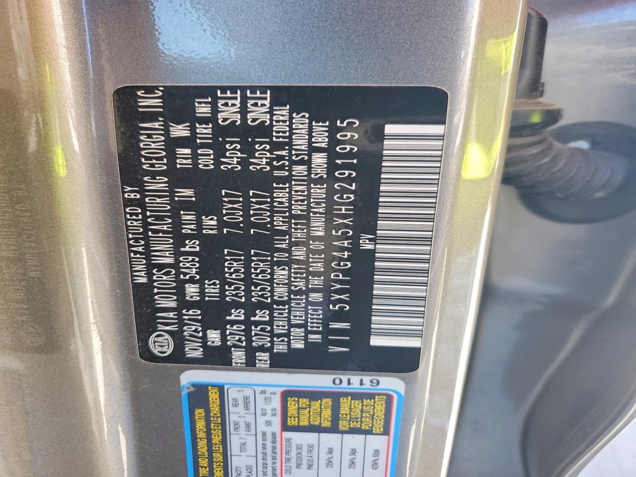 2017 KIA SORENTO