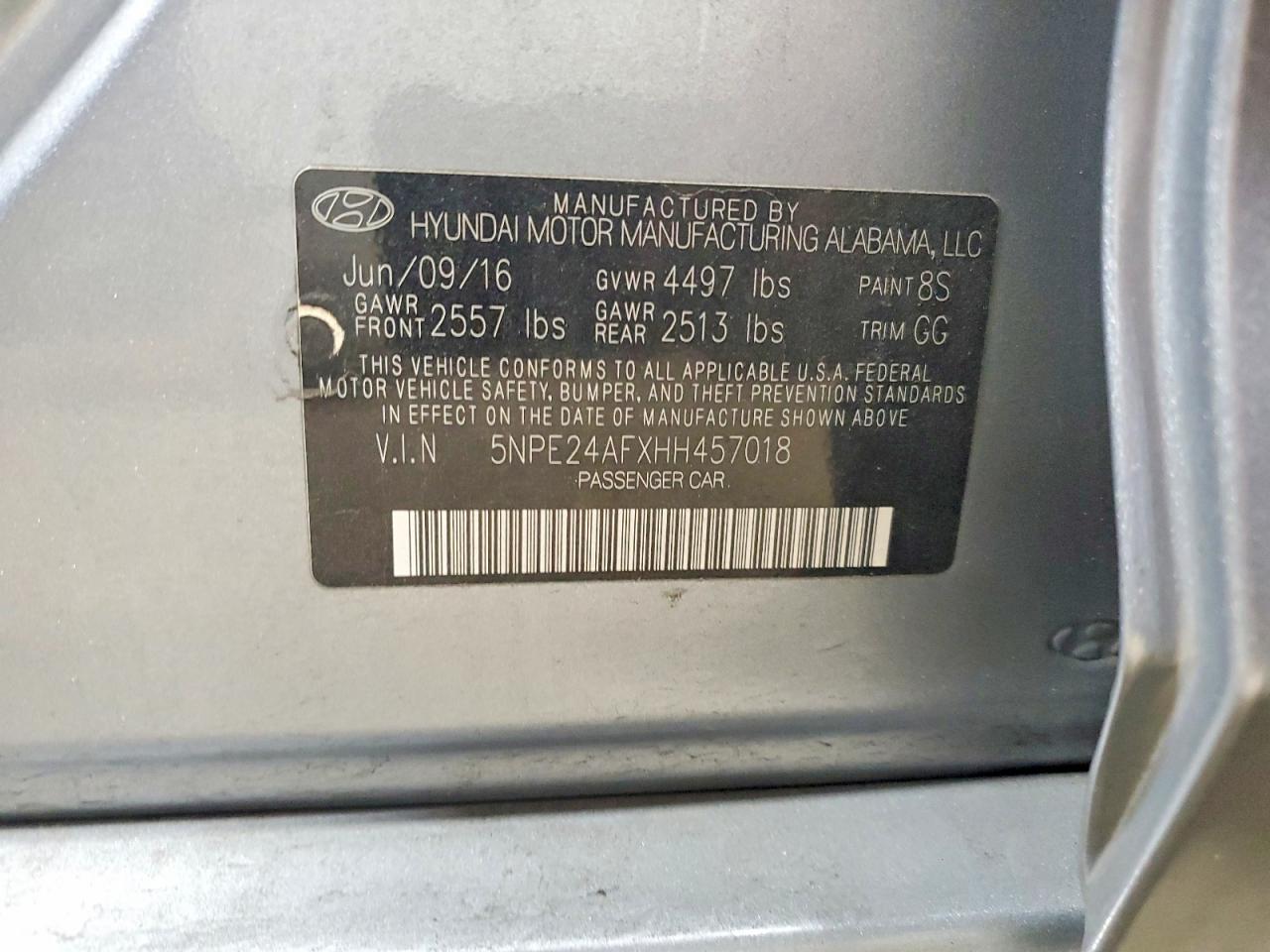 2017 HYUNDAI SONATA
