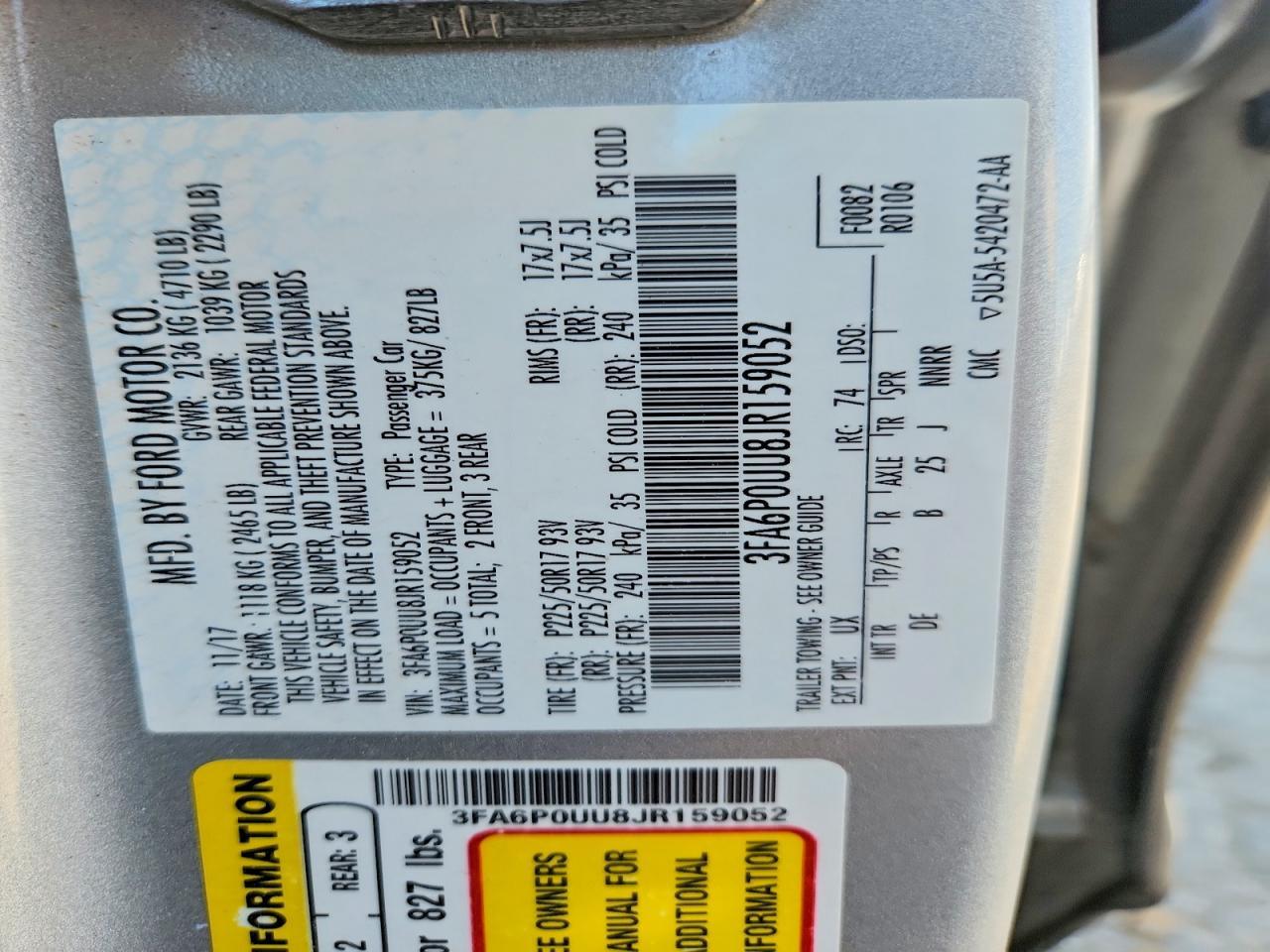 2018 FORD FUSION