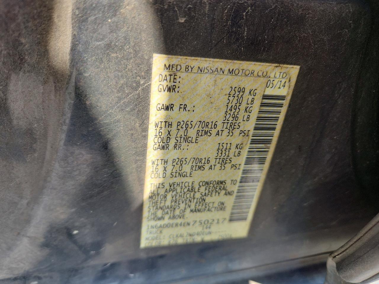 2014 NISSAN Frontier