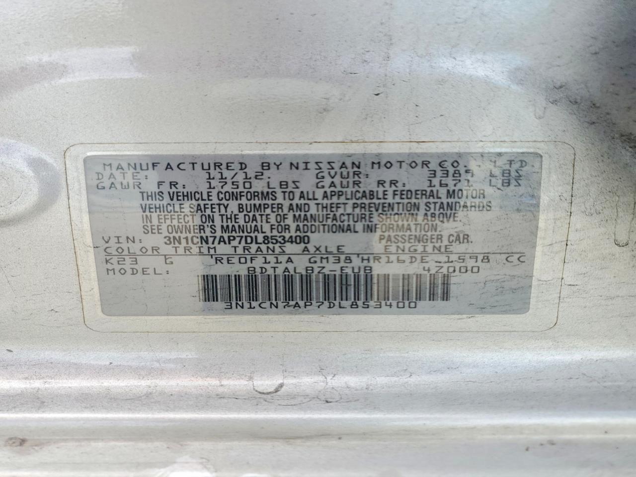 2013 NISSAN VERSA