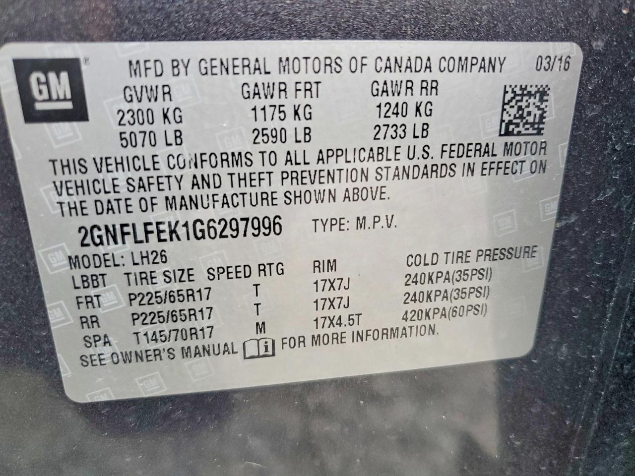 2016 CHEVROLET EQUINOX