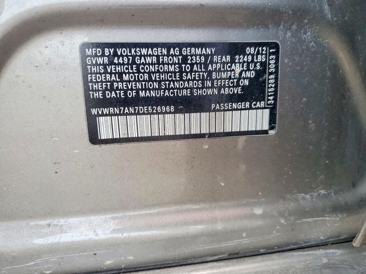 2013 VOLKSWAGEN CC