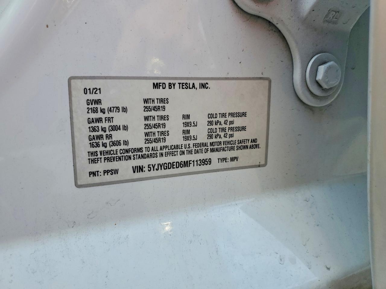 2021 TESLA MODEL Y
