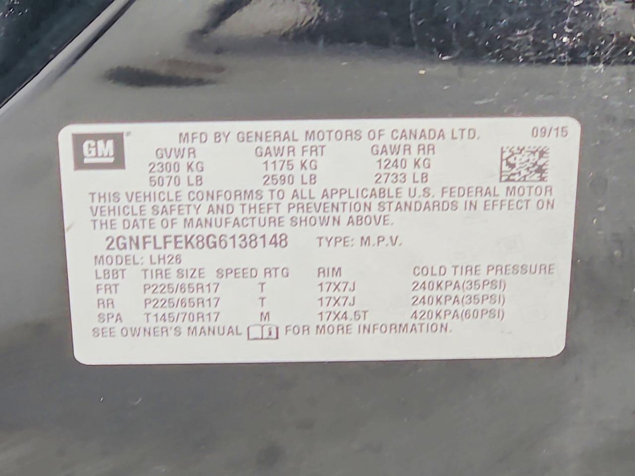2016 CHEVROLET EQUINOX