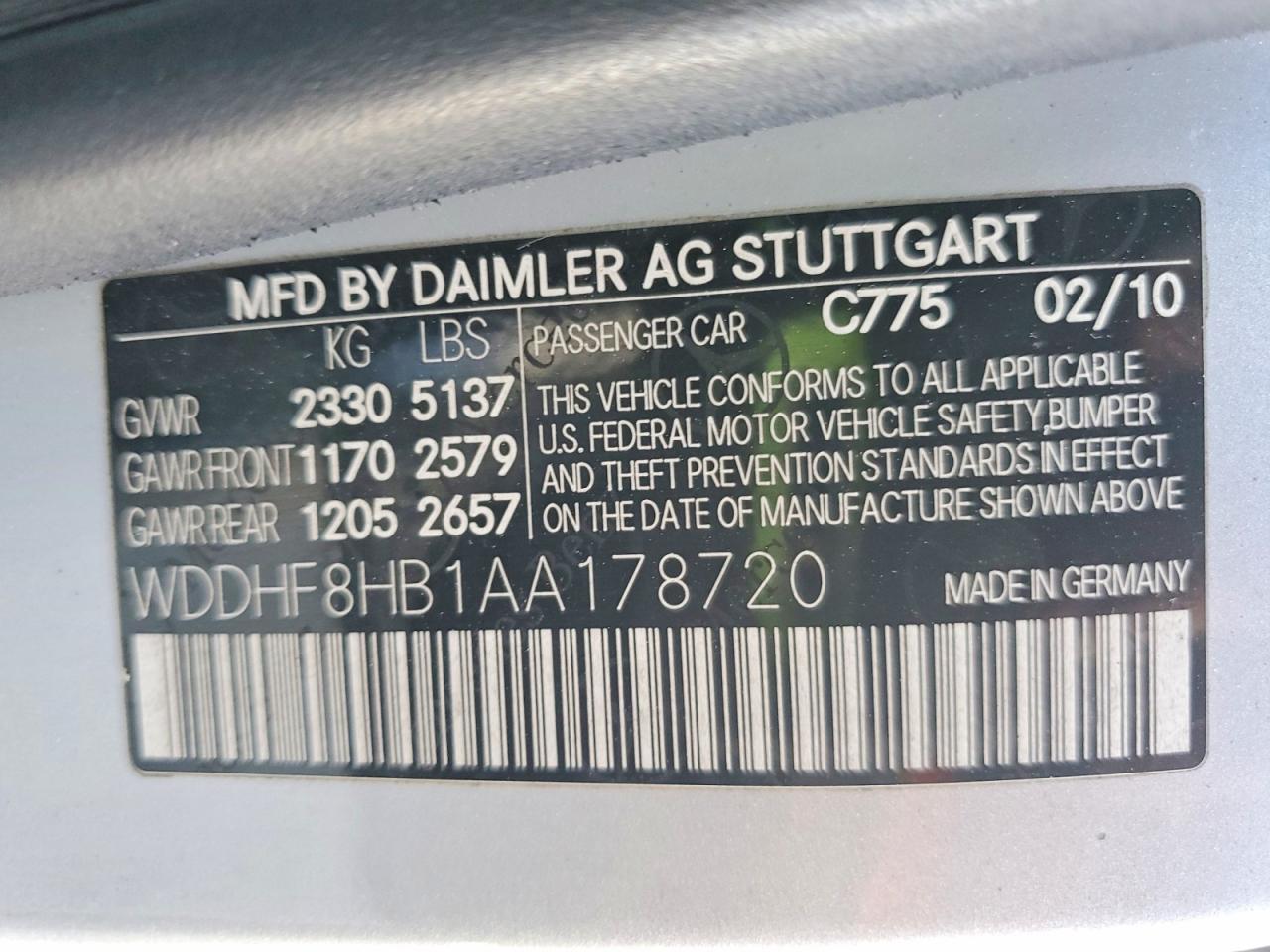 2010 MERCEDES-BENZ E-Class