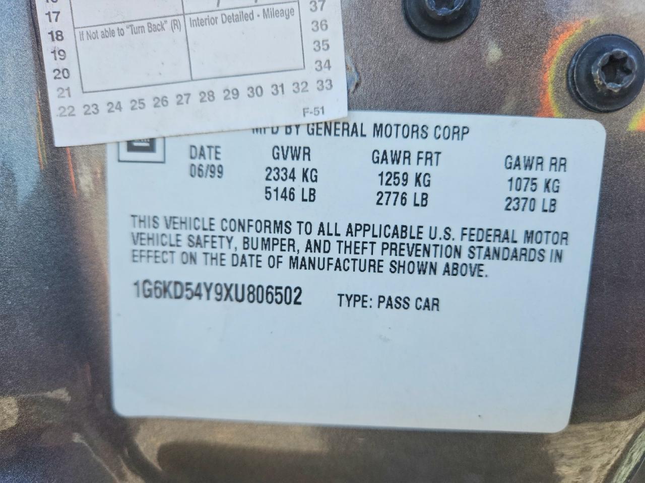 1999 CADILLAC Deville