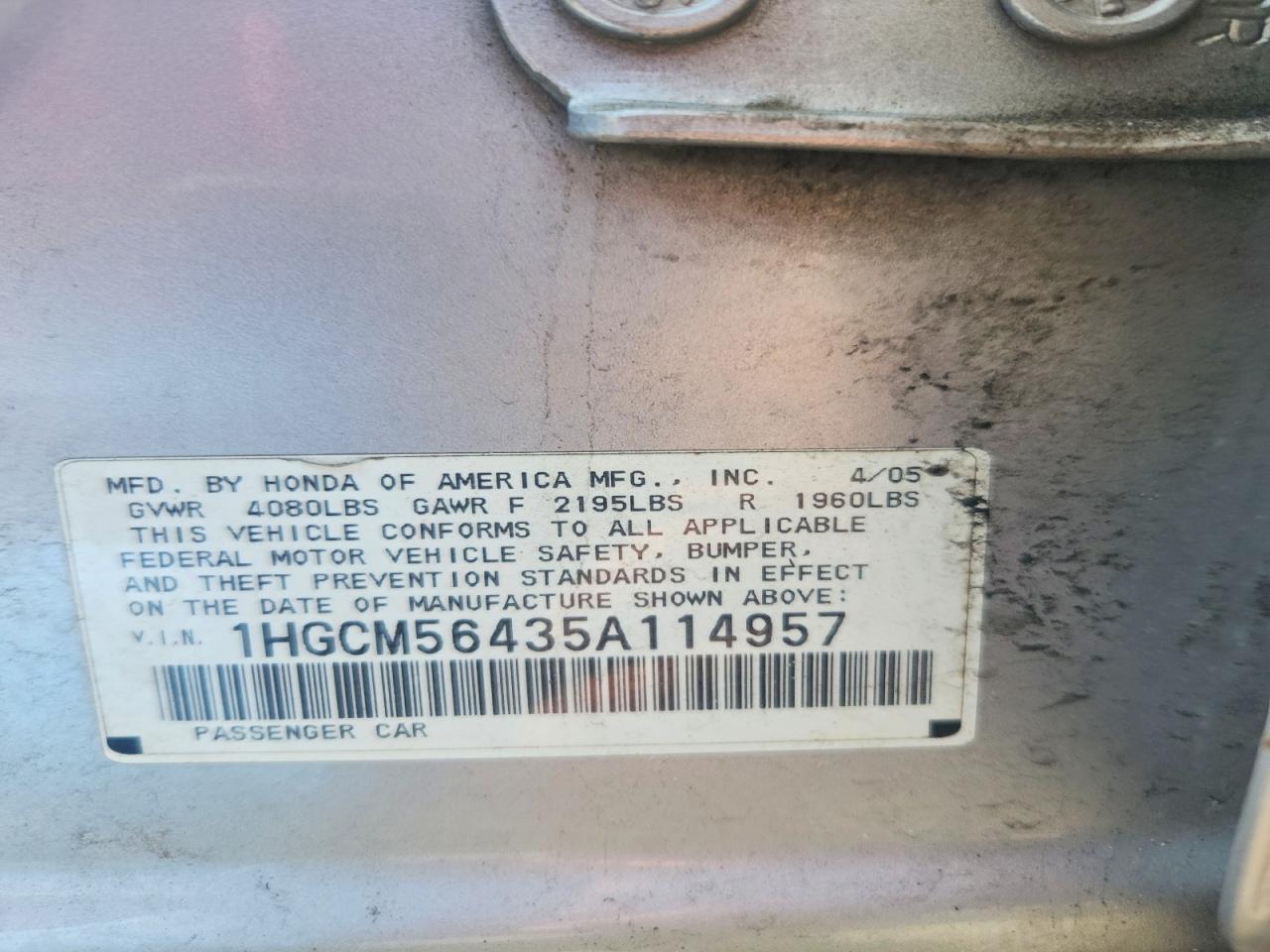 2005 HONDA ACCORD