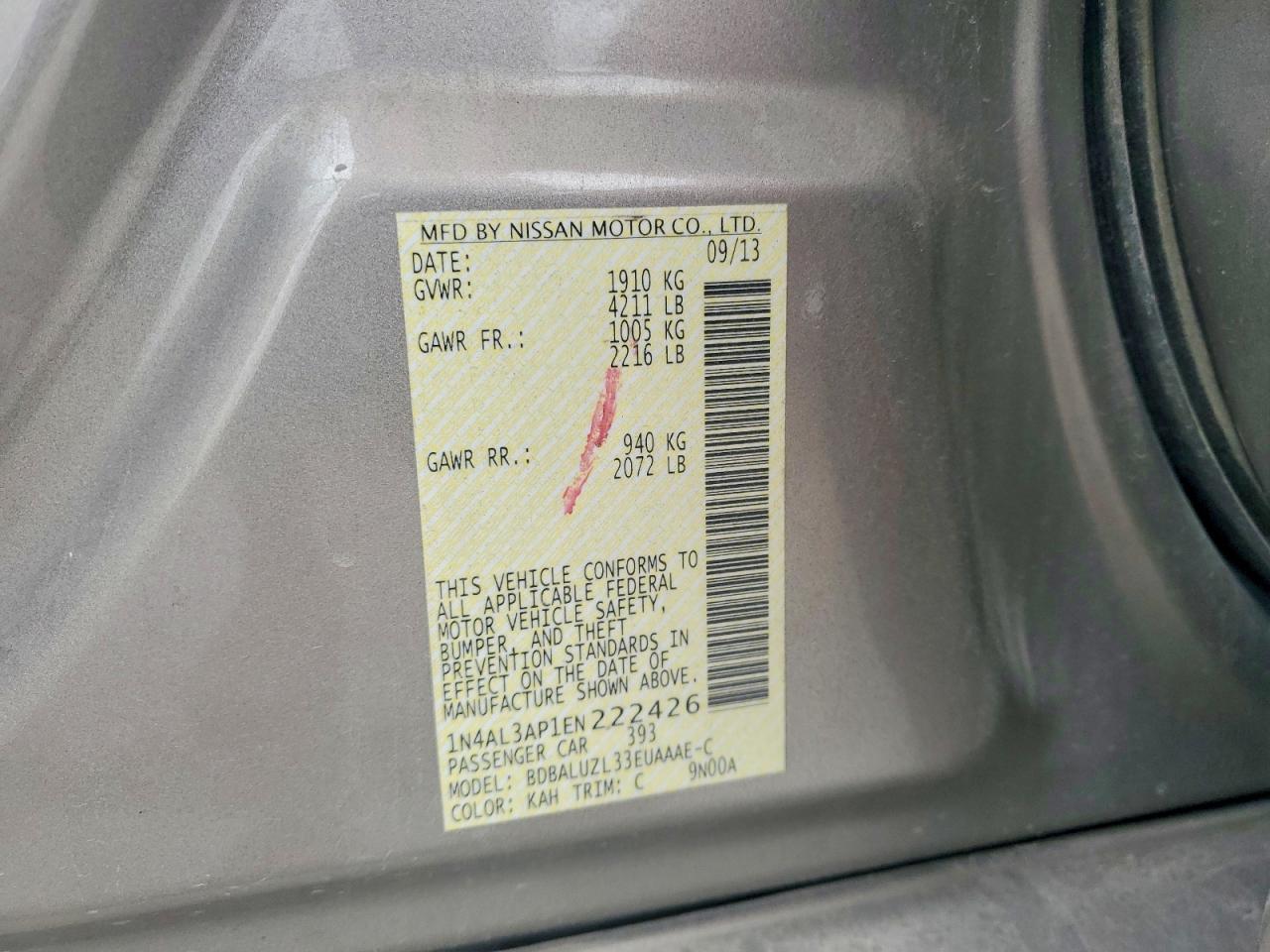 2014 NISSAN ALTIMA