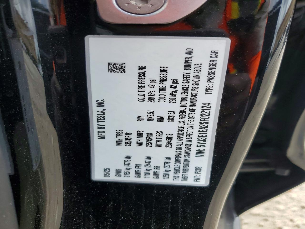 2025 TESLA MODEL 3