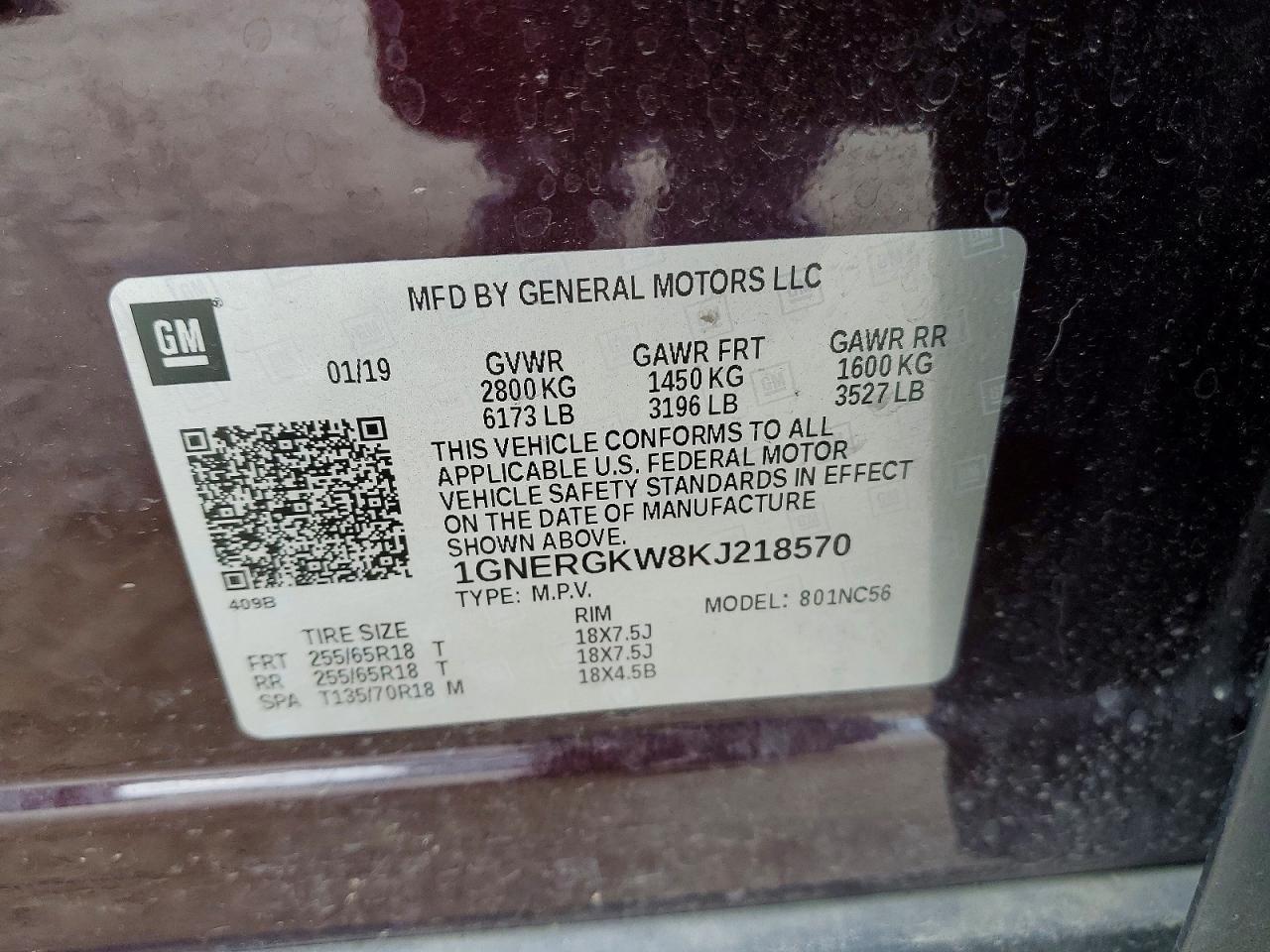2019 CHEVROLET TRAVERSE