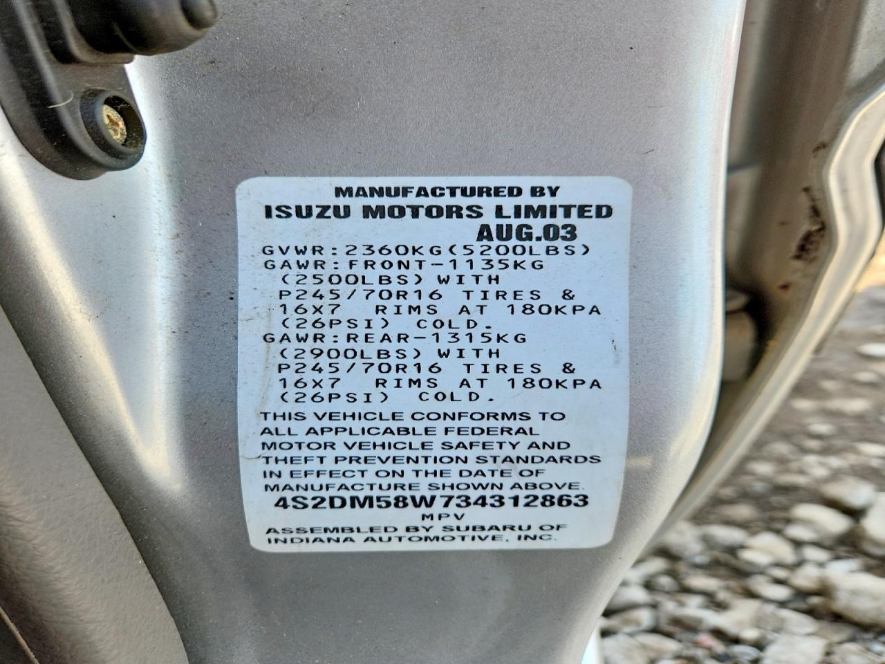 2003 ISUZU Rodeo