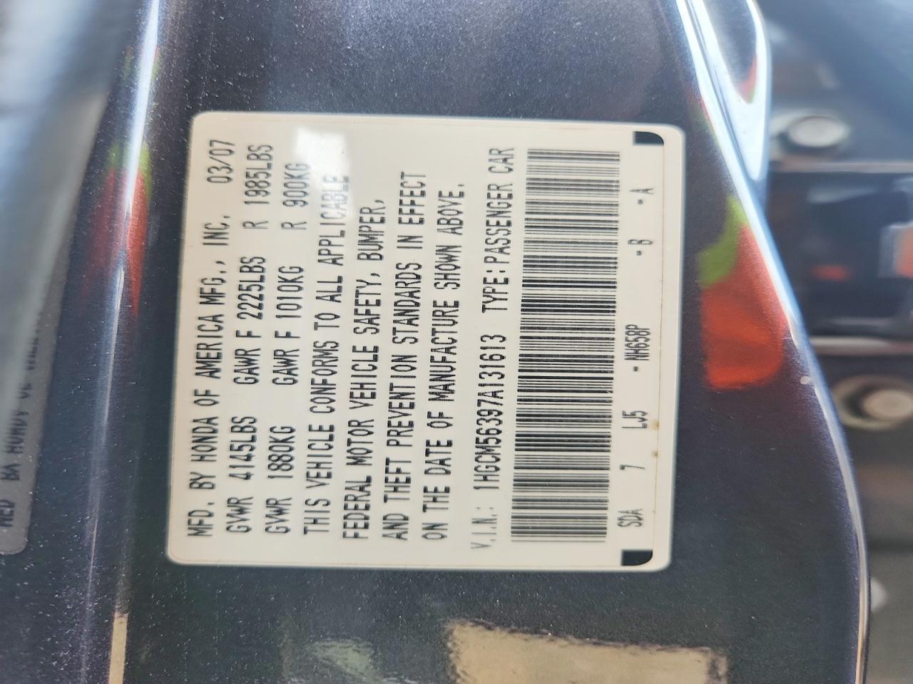 2007 HONDA ACCORD