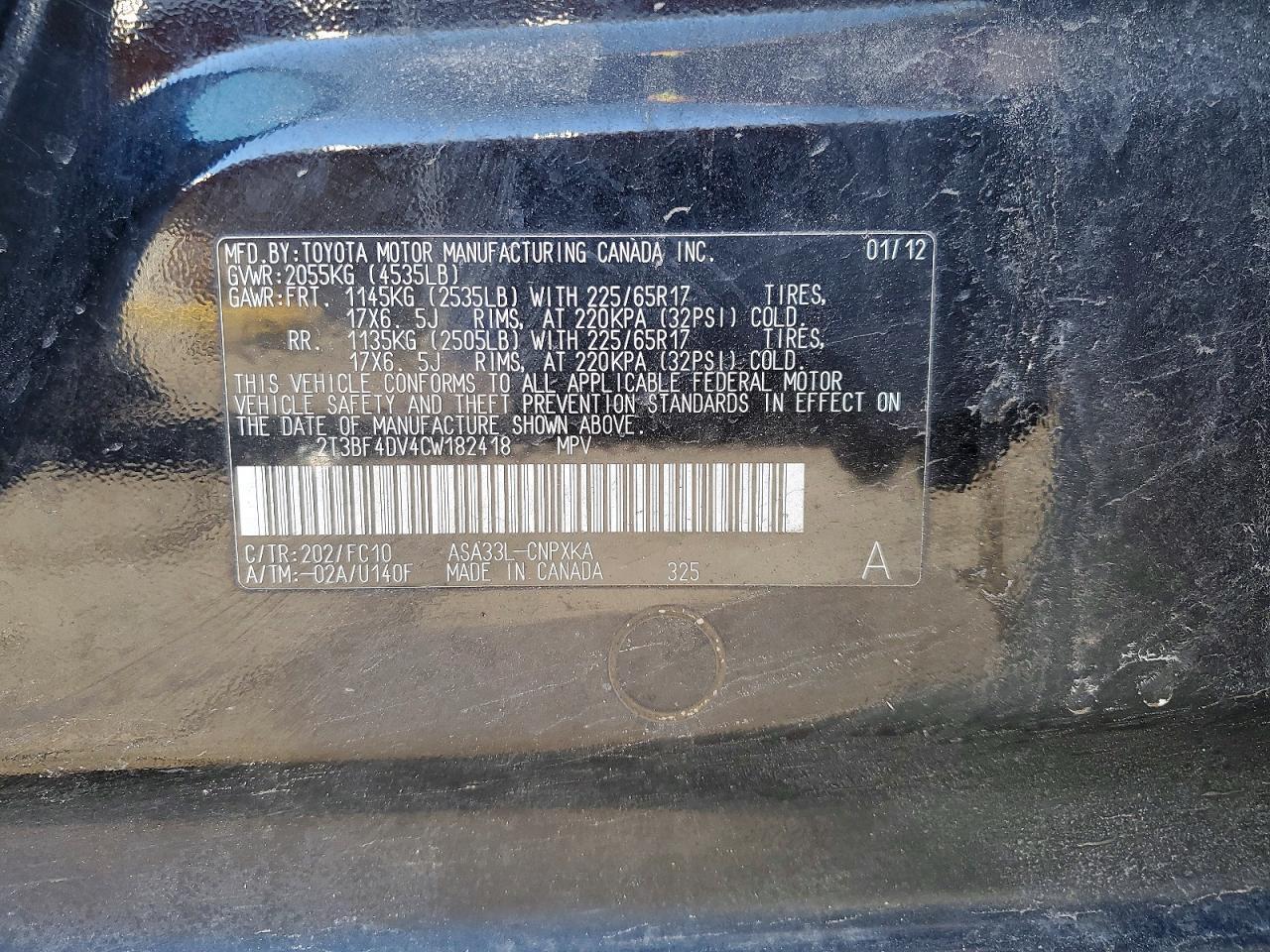 2012 TOYOTA RAV4