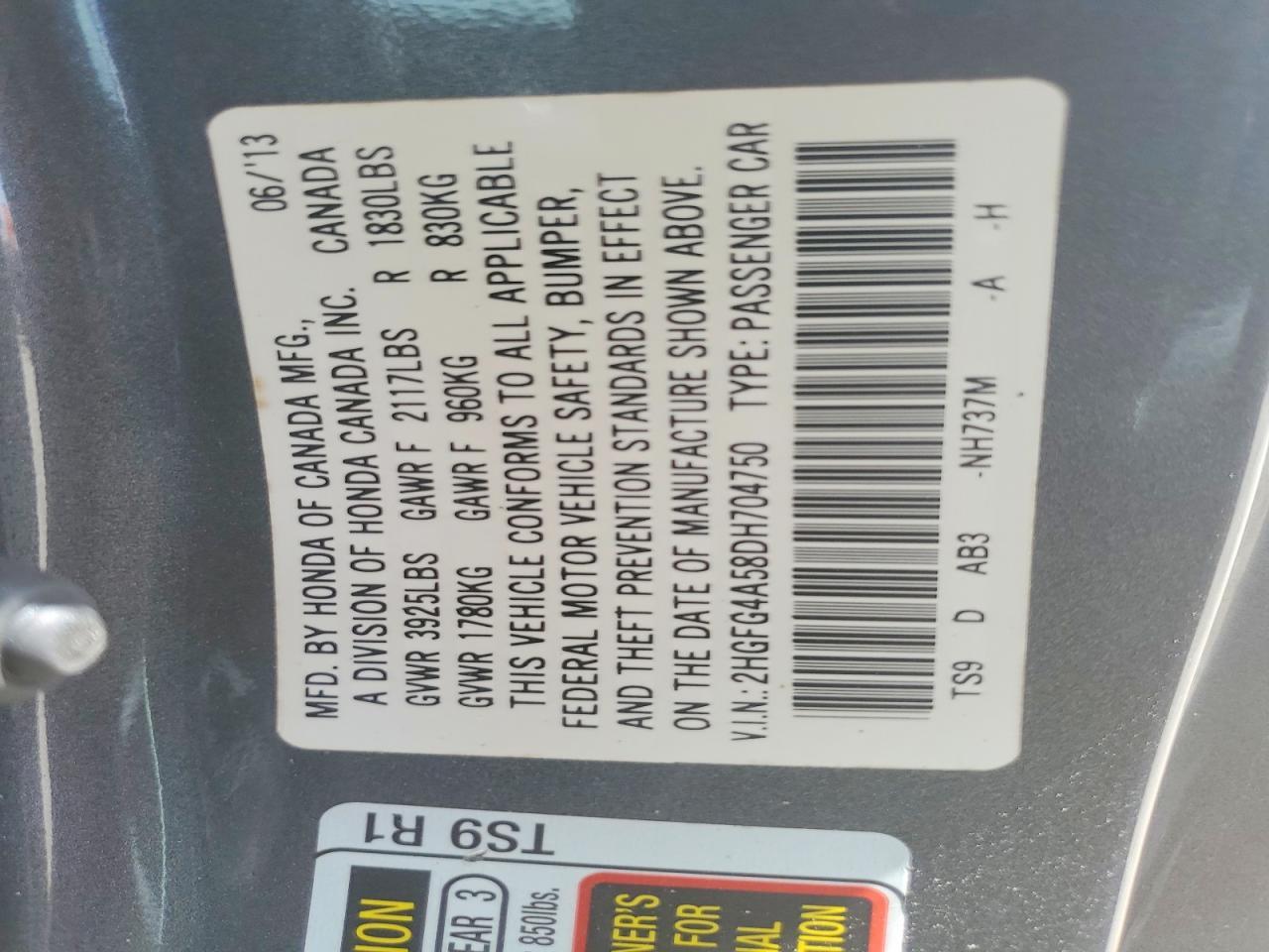 2013 HONDA CIVIC