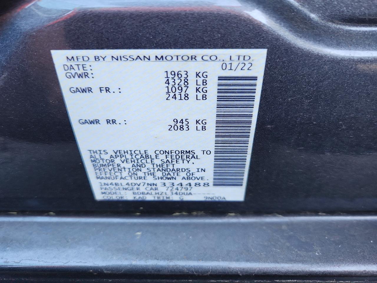 2022 NISSAN ALTIMA