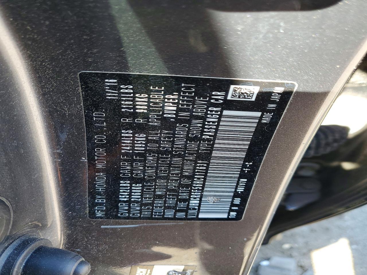 2017 HONDA ACCORD