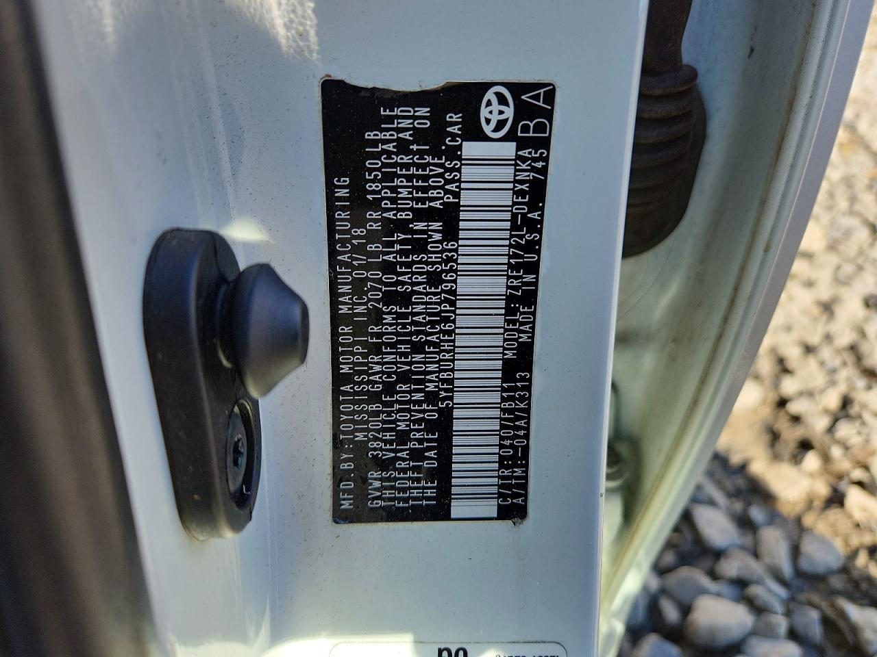 2018 TOYOTA COROLLA