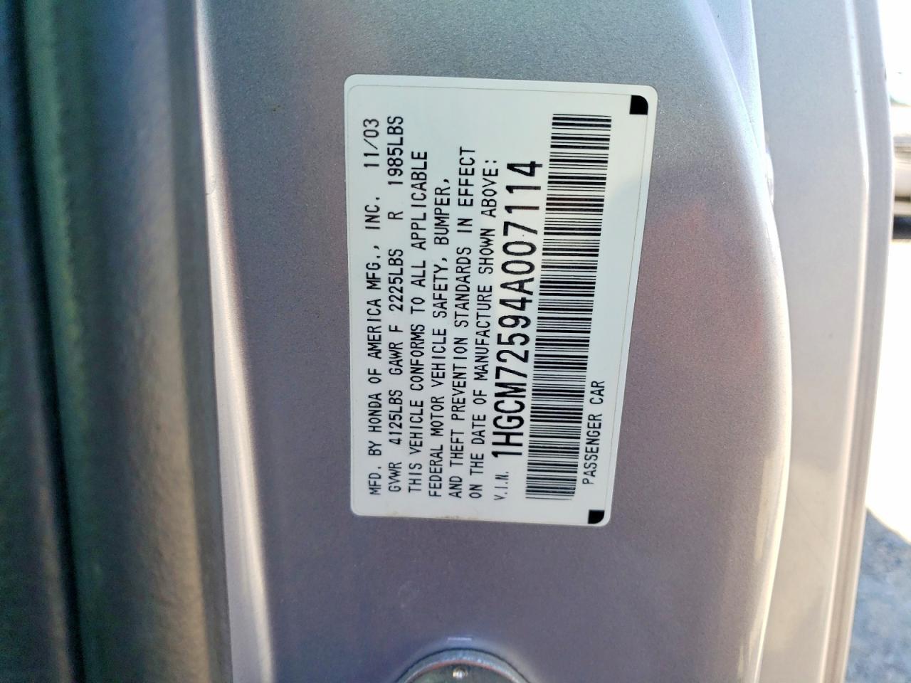 2004 HONDA ACCORD