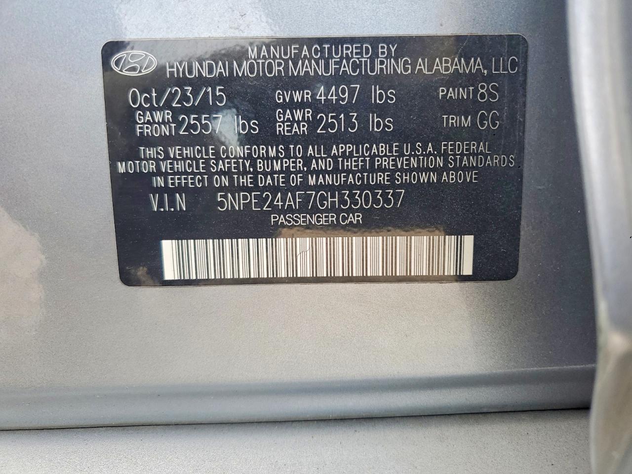 2016 HYUNDAI SONATA