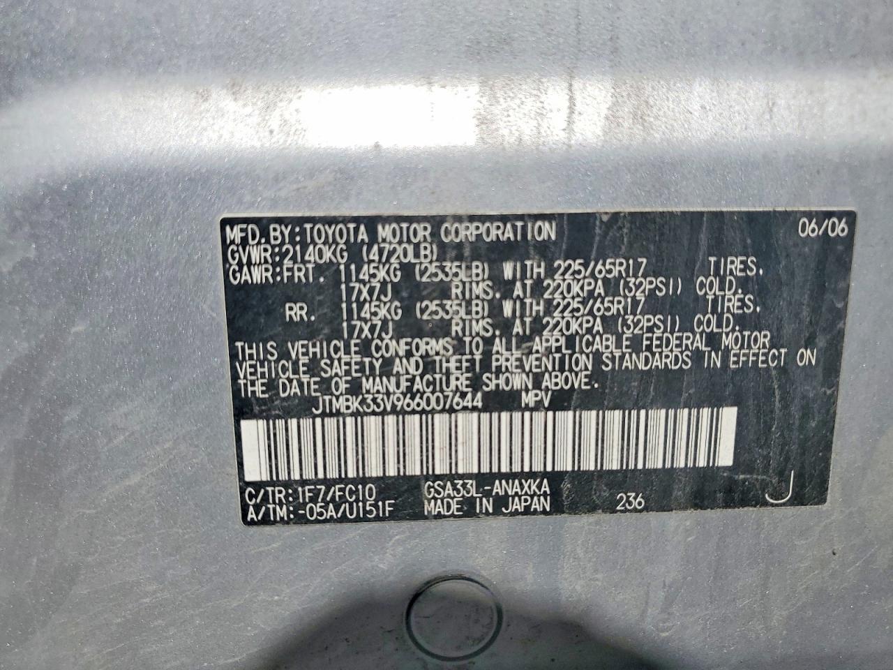 2006 TOYOTA RAV4