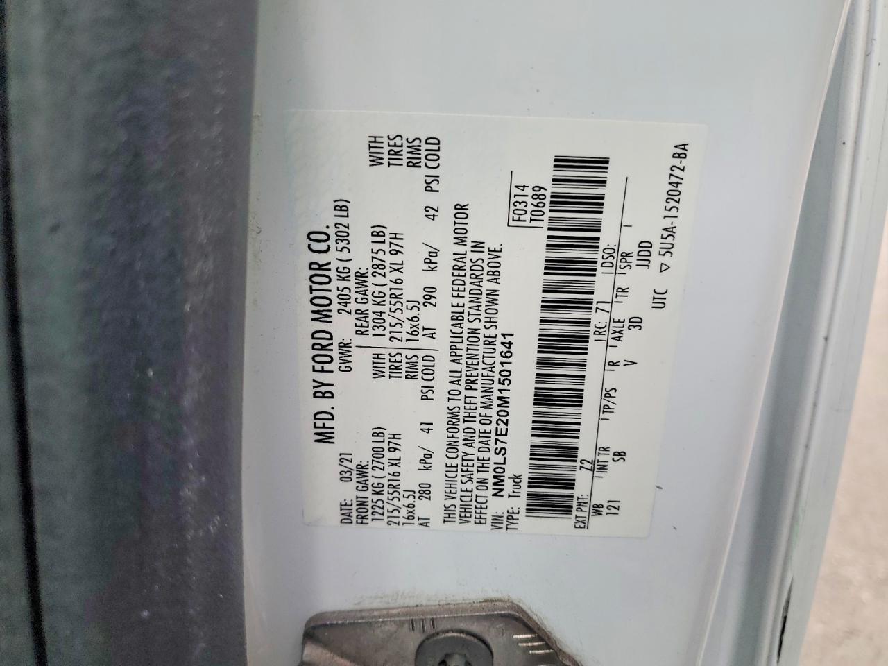 2021 FORD TRANSIT CONNECT