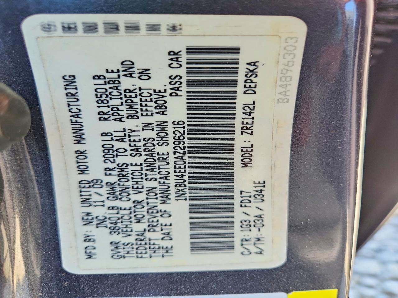 2010 TOYOTA COROLLA