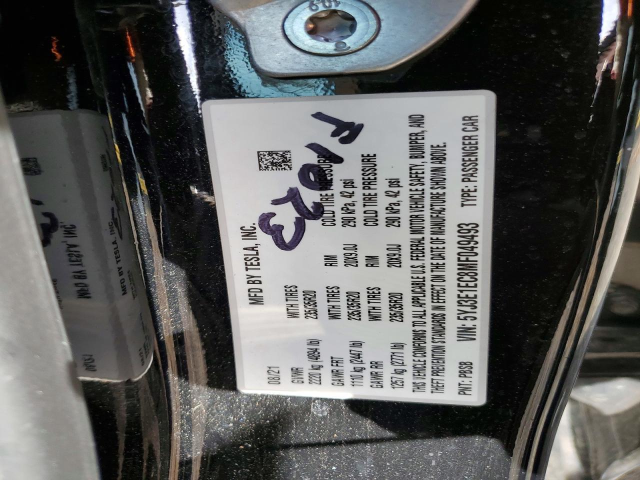 2021 TESLA MODEL 3
