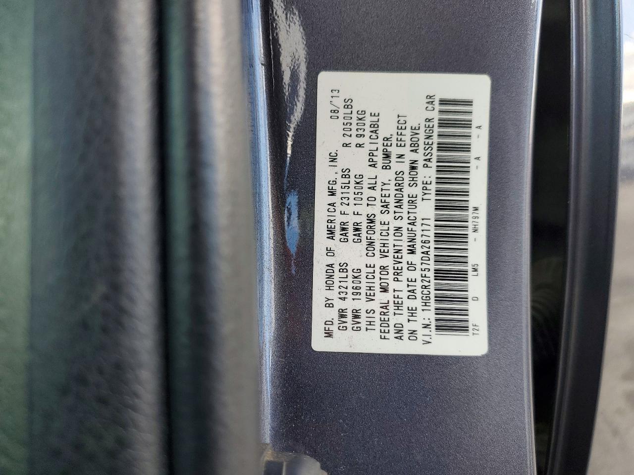 2013 HONDA ACCORD